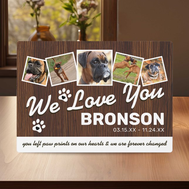 Plaque Photo Souvenir Mémorial pour Animal de Compagnie Rustiqu (Créateur téléchargé)