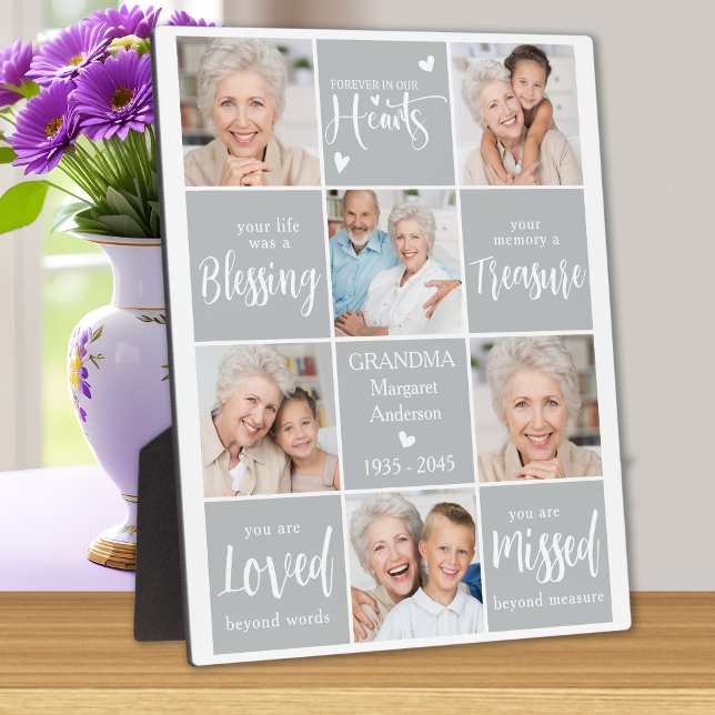Plaque Photo Souvenir Personnalisé 6 Photo Collage Mémorial (Créateur téléchargé)