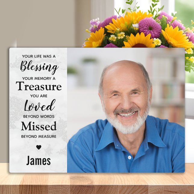 Plaque Photo Souvenir Personnalisé avec Photo de Famille en Mém (Créateur téléchargé)