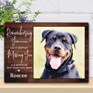 Plaque Photo Souvenir personnalisé de chien Rustique Pet Memori