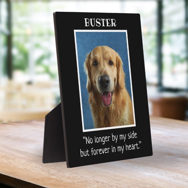 Plaque Photo Souvenir photo de mémorial de chien noir et blanc  (Créateur téléchargé)