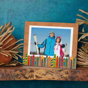 Plaque Photo Souvenir photo de voyage de ski