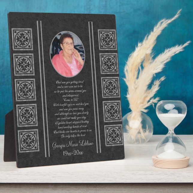 Plaque Photo Souvenirs Personnalisés de Mémoire (Côté)