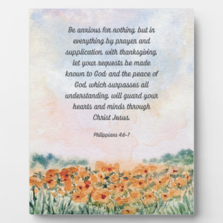 Plaque Photo Soyez anxieux pour rien Bible Verse Photo 8x10