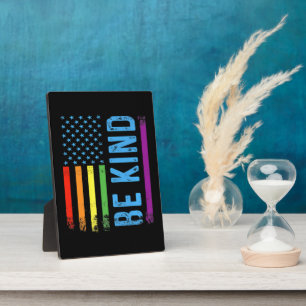 Plaque Photo Soyez Gentil Lgbt Lgbtq Fierté Gay Arc-en-ciel