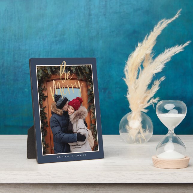 Plaque Photo Soyez Joyeux | Cadeau de photo de Noël pour couple (Côté)