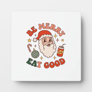 Plaque Photo Soyez Joyeux Mangez Bon Noël Père Noël Soda Canne