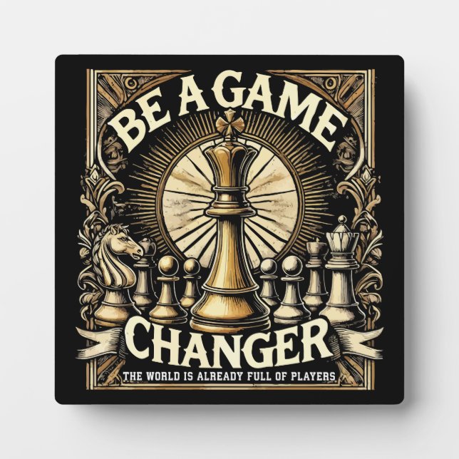 Plaque Photo Soyez un changeur de jeu - Motivation du succès de (Devant)