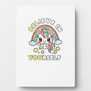 Plaque Photo Soyez vous-même Croyez en vous Licorne Message Pos