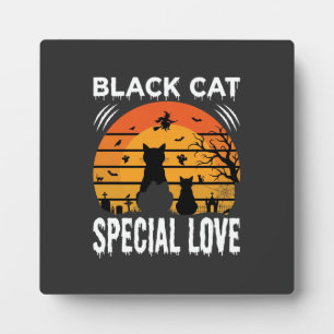 Plaque Photo Spécial Chat Noir Halloween Amour Design Gothique