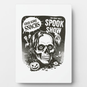 Plaque Photo Spectacle effrayant d'Halloween vintage