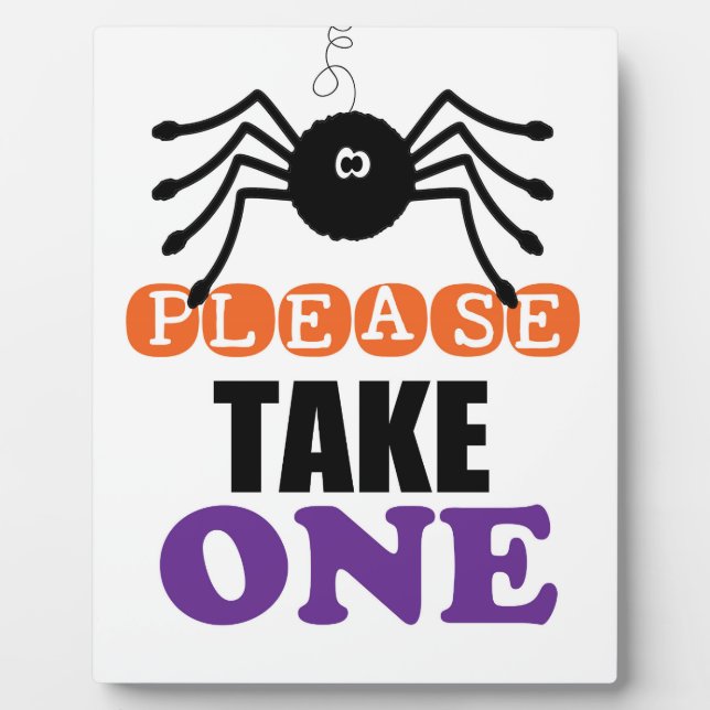 Plaque Photo Spider Halloween Please Take One  (Devant)