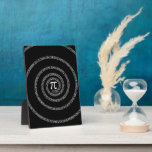 Plaque Photo Spiral for Pi on Black Decor<br><div class="desc">A Spiral of Pi on a black decor. A simple design inspired by the pi solution, a succession of numbers making for a great humorous gift for the mathematician, the geek, the inquisitive mind. Great for a student, a teacher, an engineer or anyone that has this thing with numbers. Use...</div>
