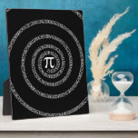 Plaque Photo Spiral for Pi on Black Decor<br><div class="desc">A Spiral of Pi on a black decor. A simple design inspired by the pi solution, a succession of numbers making for a great humorous gift for the mathematician, the geek, the inquisitive mind. Great for a student, a teacher, an engineer or anyone that has this thing with numbers. Use...</div>