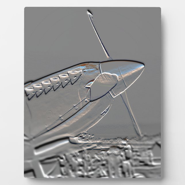 Plaque Photo Spitfire Mk 1A, avion en relief (Devant)