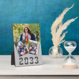 Plaque Photo Sporty Girl Modern Bold Script Graduation 3 Photo