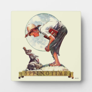 Plaque Photo Springtime, 1935 garçon avec lapin