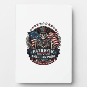 Plaque Photo Squelette Cowboy Patriotique Squelette Dark Patrio