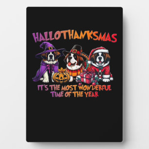Plaque Photo St. Bernard Halloween Thanksgiving Christmas Class