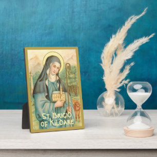 Plaque Photo St. Brigid d'Irlande (M 014) 5"x7"