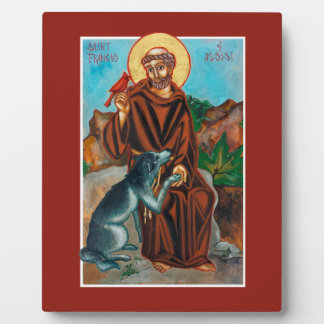 Plaque Photo St. Francis of Assisi Patron Saint of Animals Icon