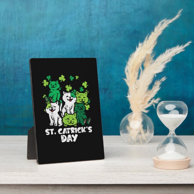 Plaque Photo St Patricks Catricks Day Cats Saint Pattys (Côté)
