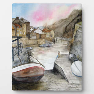 Plaque Photo Staithes, North Yorkshire, Angleterre Aquarelle