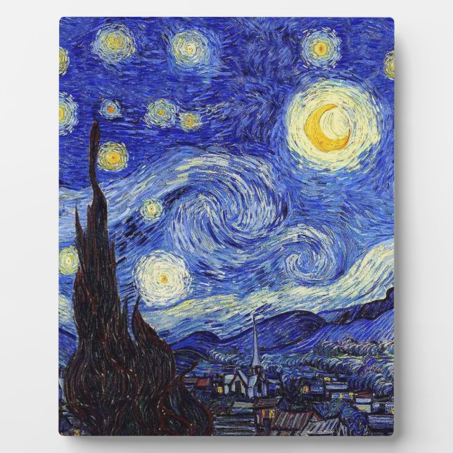 Plaque Photo Starry Night Inspiré Van Gogh Classic Produits (Devant)