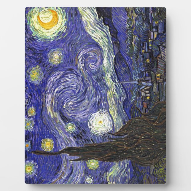 Plaque Photo Starry Night, Vincent Van Gogh. (Devant)
