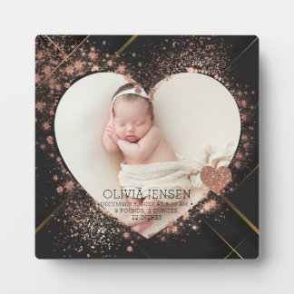 Plaque Photo Statistiques de naissance de nouveau-né moderne 