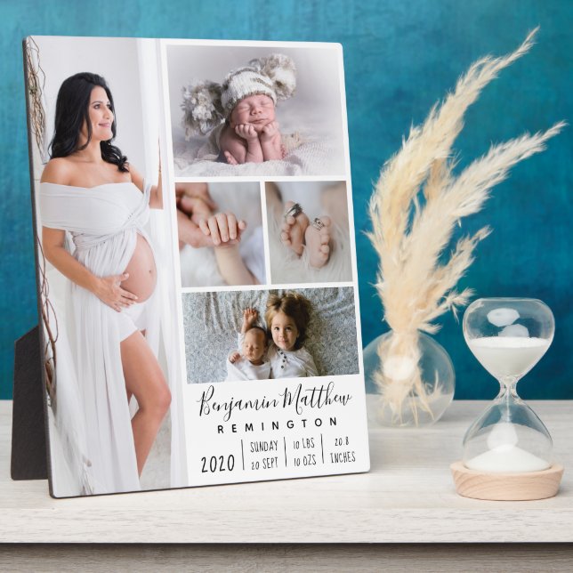 Plaque Photo Statistiques sur la naissance du nouveau-né Cinq p (Côté)