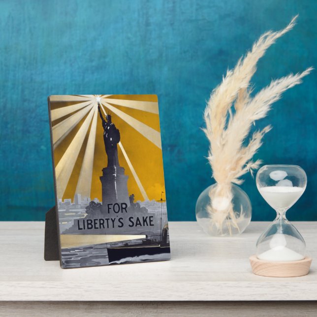 Plaque Photo Statue de la Liberté Torch et de la Marine américa (Côté)