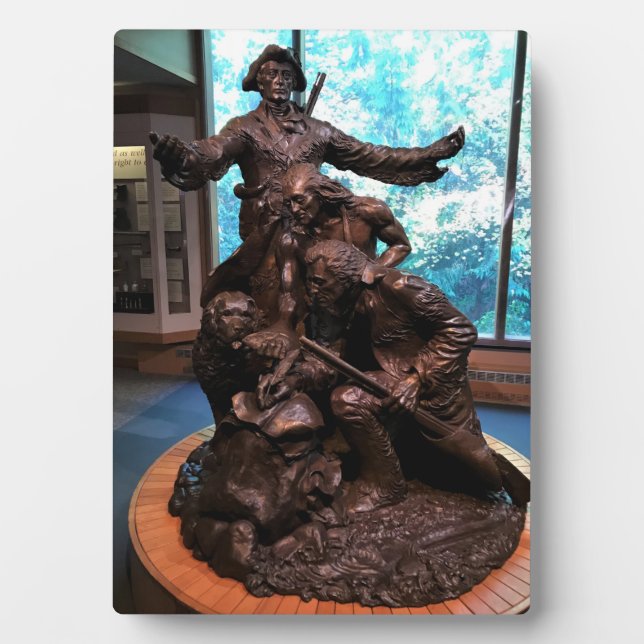 Plaque Photo Statue de Lewis & Clark, Fort Clatsop, Oregon (Devant)