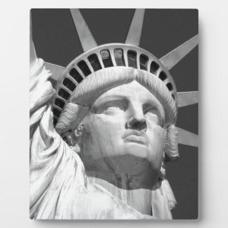 Plaque Photo Statue noire et blanche de la Liberté