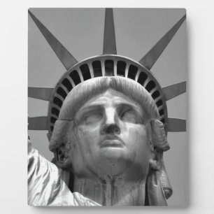 Plaque Photo Statue noire et blanche de Liberty New York