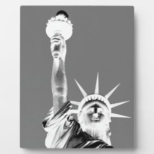Plaque Photo Statue noire et blanche de Liberty New York City