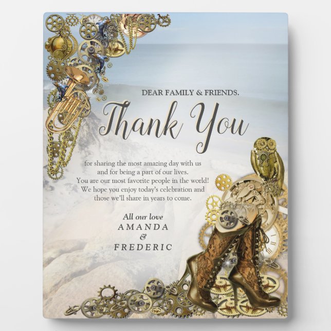 Plaque Photo Steampunk Mariage en bord de mer (Devant)