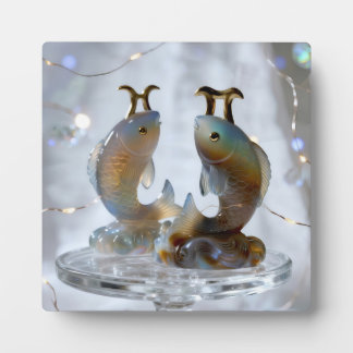 Plaque Photo Sternzeichen Fische Glasskulpturen
