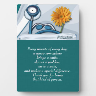 Plaque Photo Stethoscope et Daisy Nurse Appréciation Cadeau