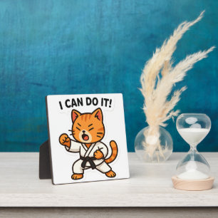 Plaque Photo Sticker Karate Cat