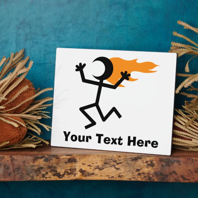 Plaque Photo Stickman à tête flamboyante (Côté)