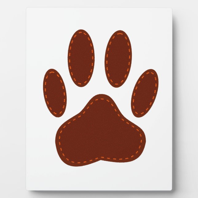 Plaque Photo Stitched Felt Dog Paw Print (Devant)