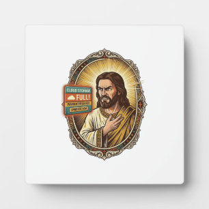 Plaque Photo Stockage en nuage de Jésus plein avertissement Pay