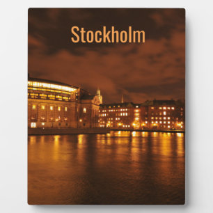 Plaque Photo Stockholm, Suède la nuit