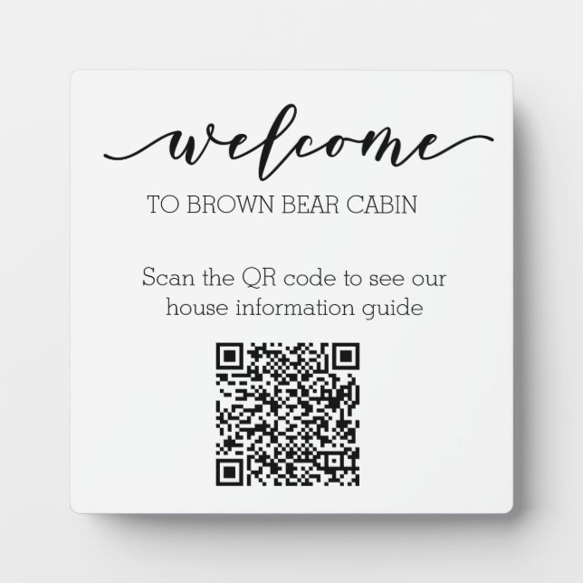 Plaque Photo STR Guide QR Code Information guide Rental home  (Devant)