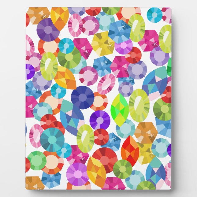 Plaque Photo strass arc-en-ciel (Devant)