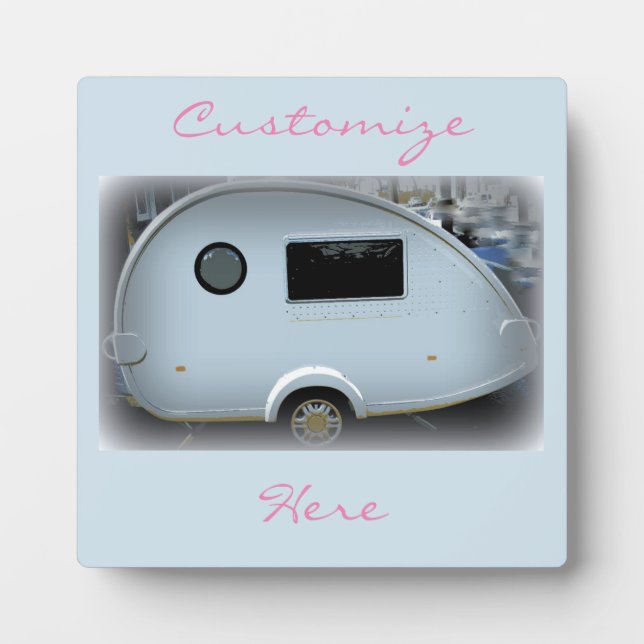 Plaque Photo Streamlined teardrop trailer gypsy caravan (Devant)