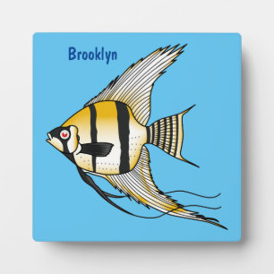 Plaque Photo Striped angelfish cartoon