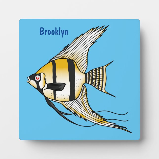 Plaque Photo Striped angelfish cartoon (Devant)