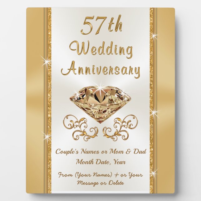 Plaque Photo Stunning 57th Wedding Anniversary Gift Ideas (Devant)